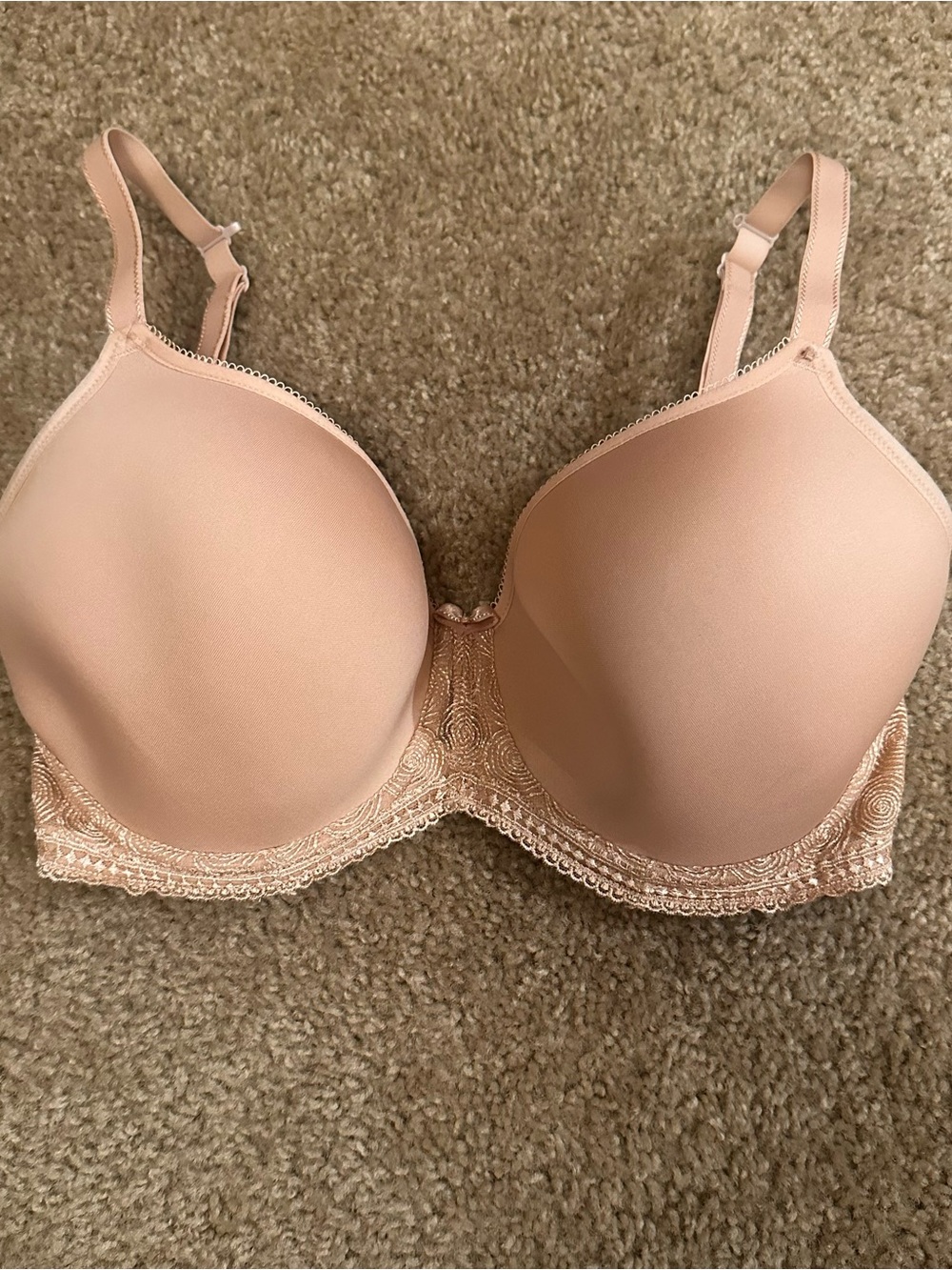 Panache Cari 7961 T-Shirt Bra 28GG UK Nude Beige Spacer Molded Underwire Lace - Picture 2 of 8